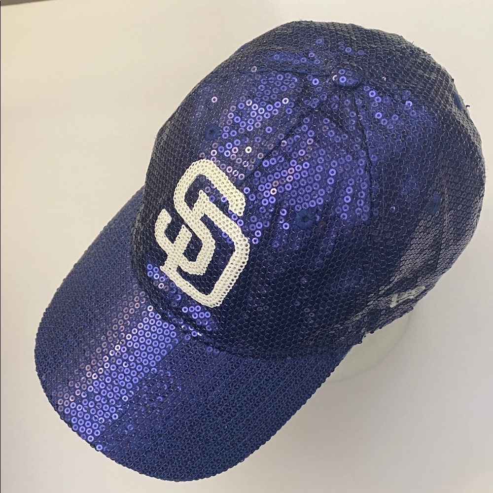 PINK Victoria's Secret MLB San Diego Padres Navy Sequin Cap - Picture 1 of 11
